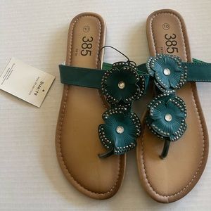 TEAL FLOWER SANDAL